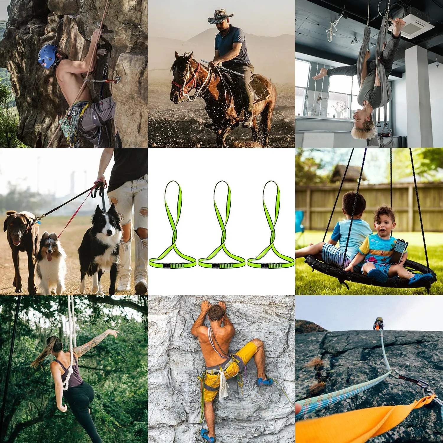 18MM Nylon Climbing Sling Runner 23KN CE2008/EN566 Rock Climbing Webbing Straps for Outdoor Climbing, Rappelling, Swing, Yoga Hammock etc