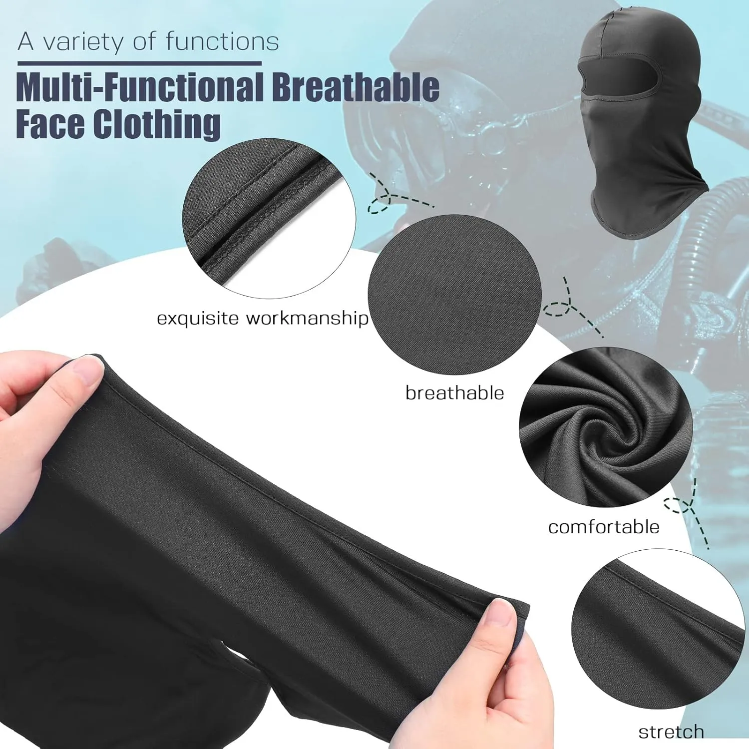 30 Pcs Balaclava Ski Face Mask Full Face Cover Mask UV Protection Cooling Neck Gaiter Summer for Men Women Winter Outdoor