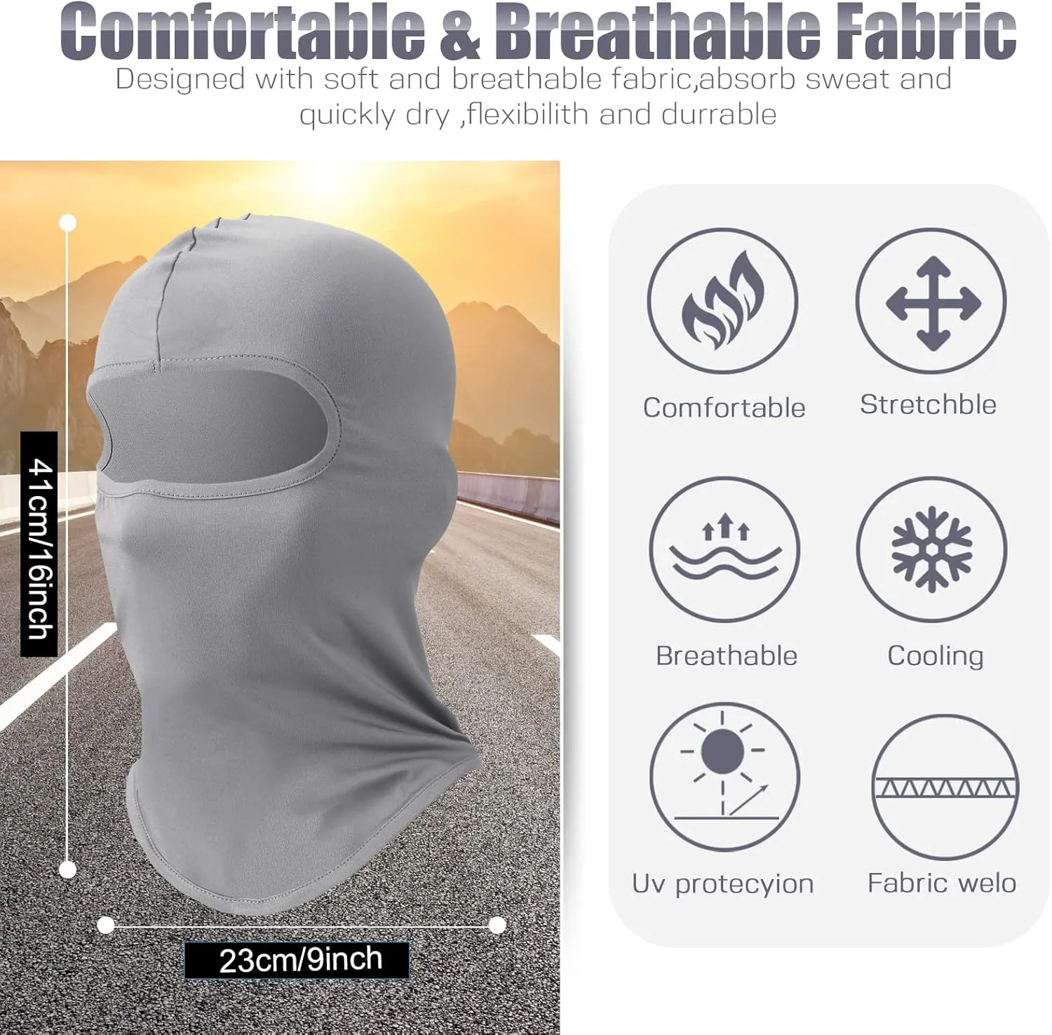 30 Pcs Balaclava Ski Face Mask Full Face Cover Mask UV Protection Cooling Neck Gaiter Summer for Men Women Winter Outdoor