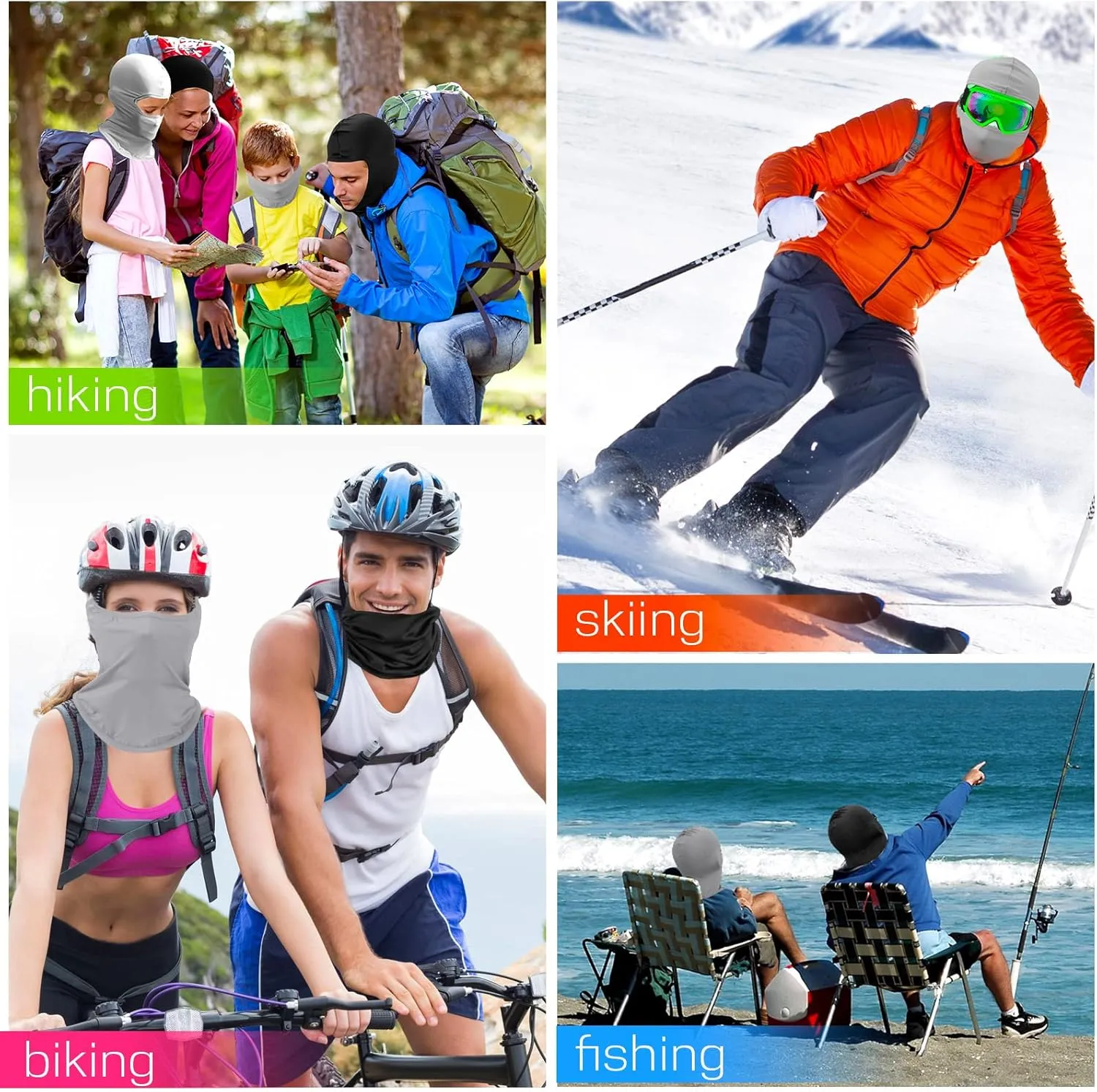 30 Pcs Balaclava Ski Face Mask Full Face Cover Mask UV Protection Cooling Neck Gaiter Summer for Men Women Winter Outdoor