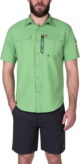 American Outdoorsman'short Sleeve Blackfoot River Ultimate Fishing Shirts for Men (Medium, Deerskin)