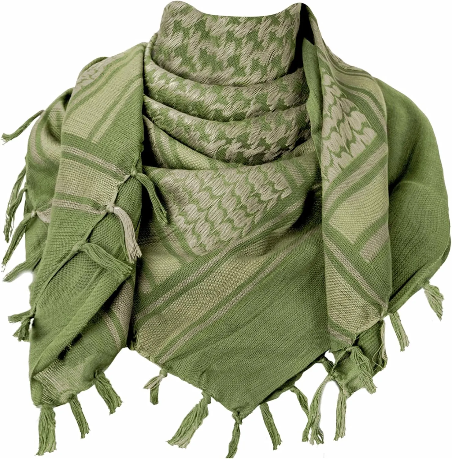 Aonal Military Shemagh Tactical Desert Scarf, 100% Cotton Keffiyeh Neck Head Scarf Wrap for Men Women