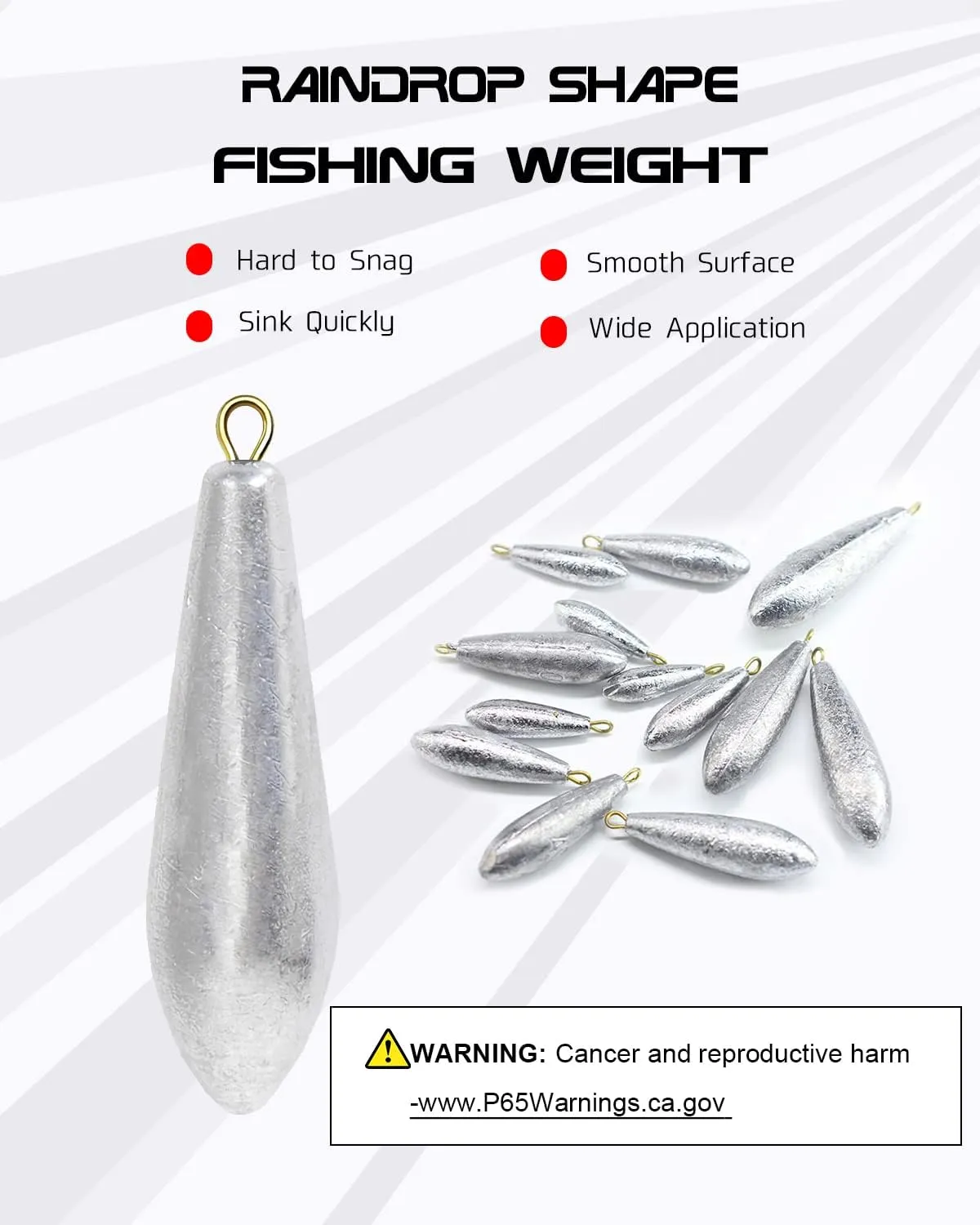 Atibin Drop Shot Fishing Weight Sinker Teardrop Saltwater Fishing Weights Lead Casting Egg Fishing Sinker Bass Streamlined Removable