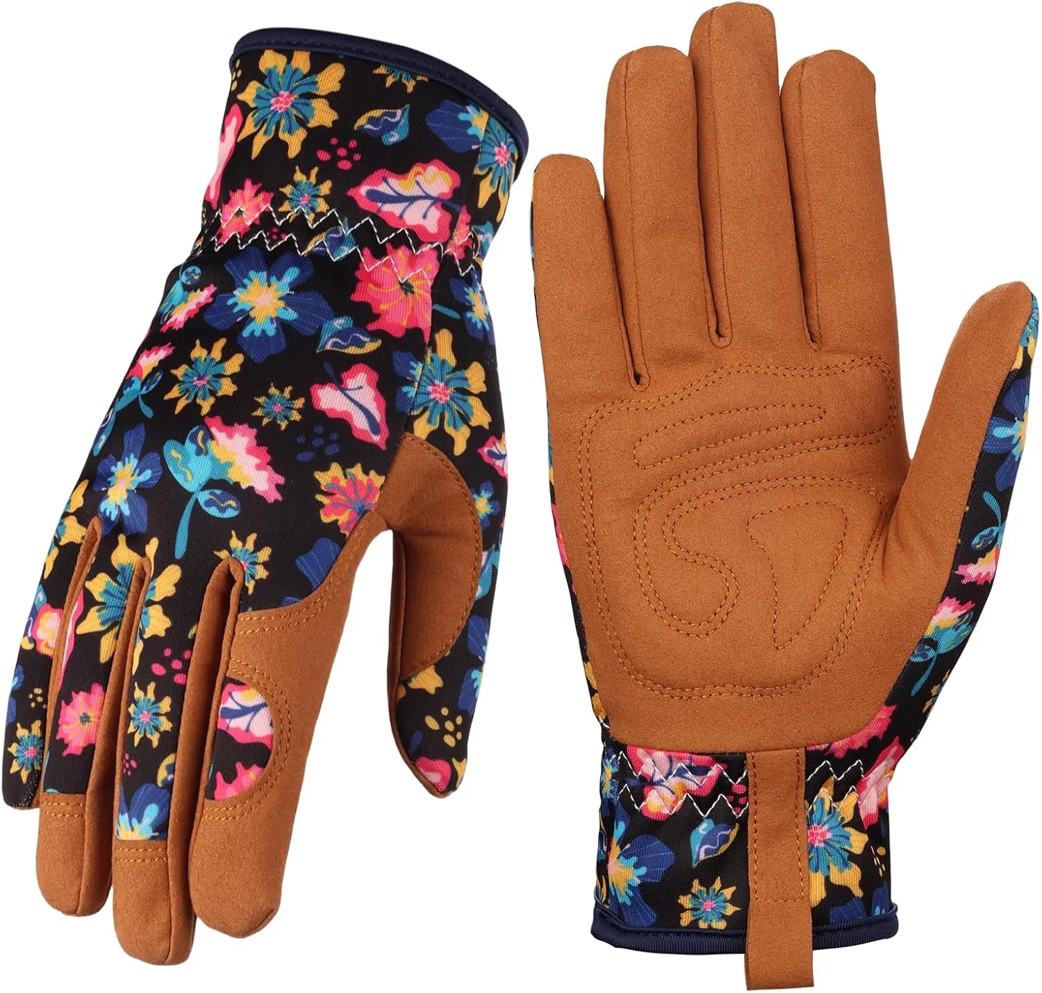 Bamllum Leather Gardening Gloves for Women - Working Gloves for Weeding, Digging, Planting, Raking and Pruning