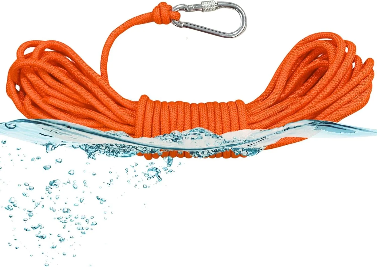 BeGrit Floating Rope 1/4" X 32.8' Polypropylene Rope Anchor Rope Mooring Rope Kayak Canoe Tow Throw Line with Hook for Boat Camping Hiking Awning Tent 6mm x 10m
