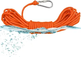BeGrit Floating Rope 1/4" X 32.8' Polypropylene Rope Anchor Rope Mooring Rope Kayak Canoe Tow Throw Line with Hook for Boat Camping Hiking Awning Tent 6mm x 10m