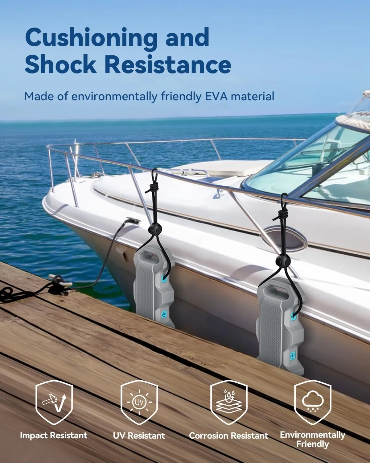 Boat Fenders Boat Bumpers for Docking, with Fixed Lock,for Pontoon, Yachts, Sailing Dinghies, Bass Boats