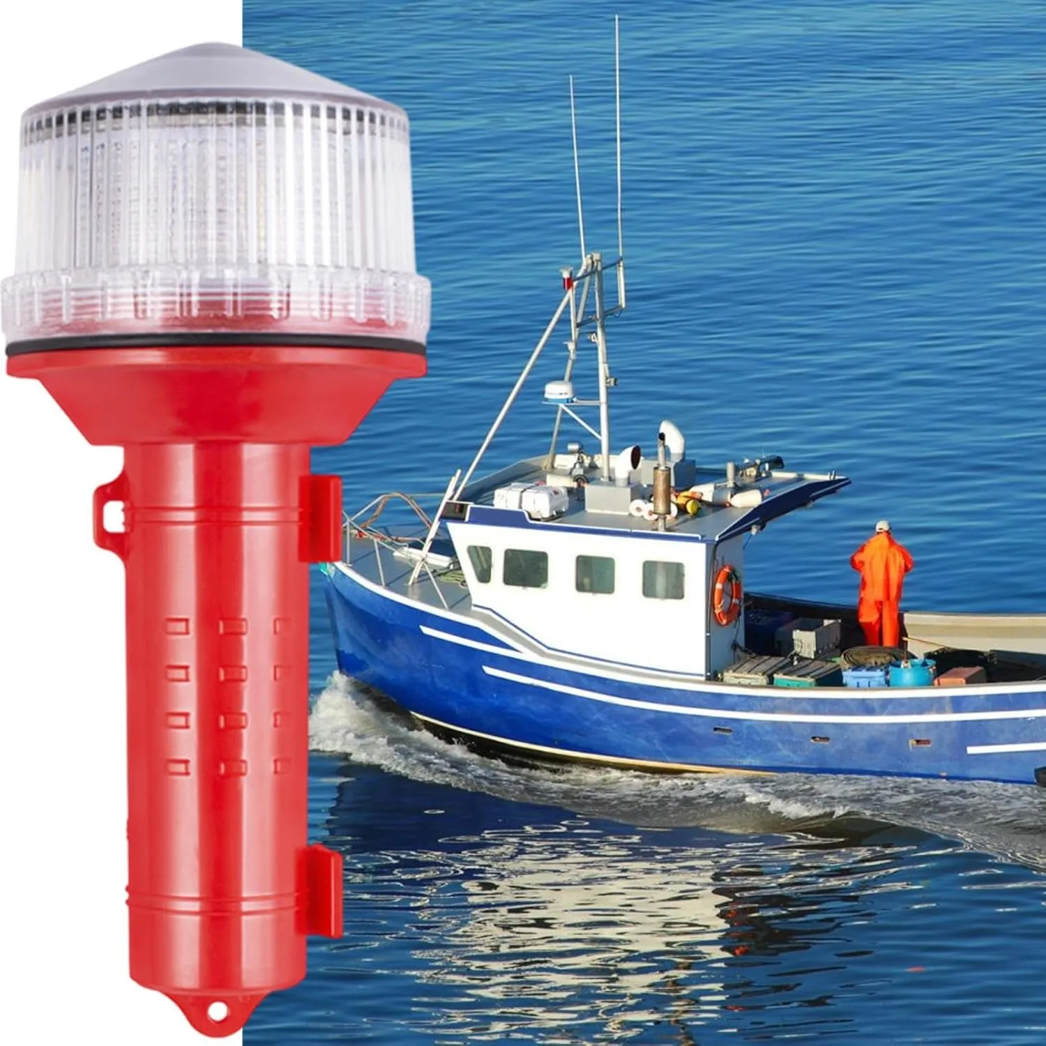 Boat Safety Flares, Solar Powered LED Flare for Boats, Marine Flares Electronic Day/Night Flare Waterproof Fishing Boating Light for Marine Safety