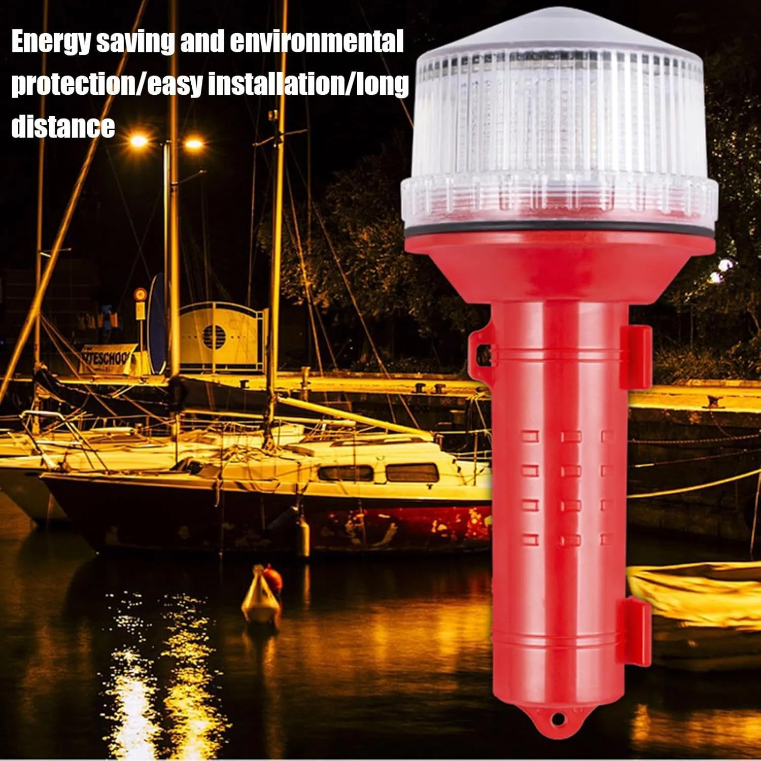 Boat Safety Flares, Solar Powered LED Flare for Boats, Marine Flares Electronic Day/Night Flare Waterproof Fishing Boating Light for Marine Safety