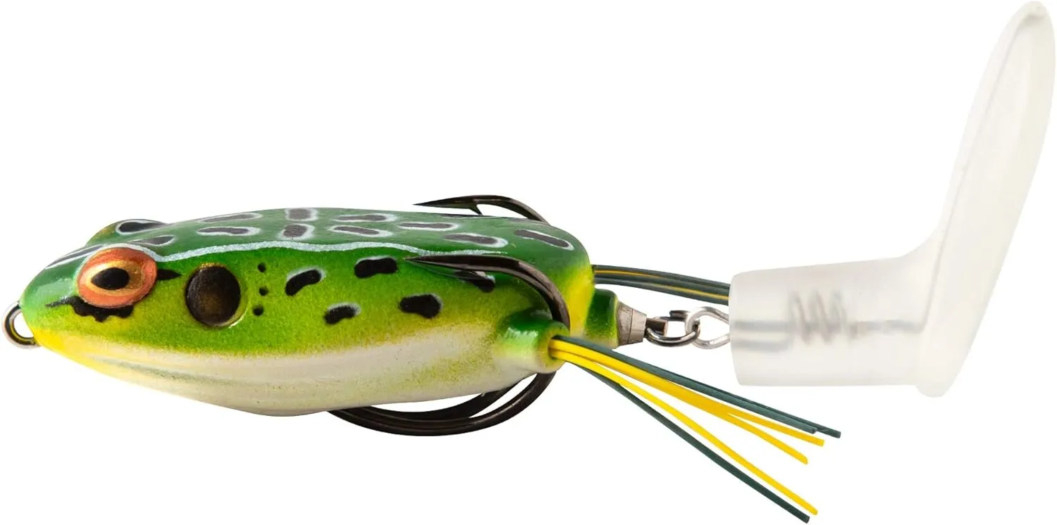 Booyah Toad Runner Jr Topwater Bass Fishing Hollow Body Frog Lure with Weedless Hooks