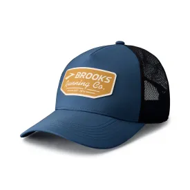 Brooks | Surge Trucker Hat | Unisex | Blue Slate/Black/Patch