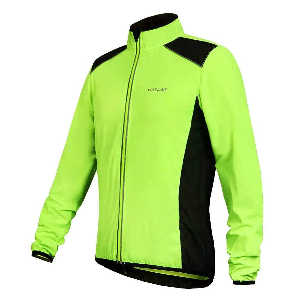 Cycling Jacket Reflective Motocross MTB Bicycle Bike Rain Coat Windproof Long Sleeved Jersey Sports Wear Green