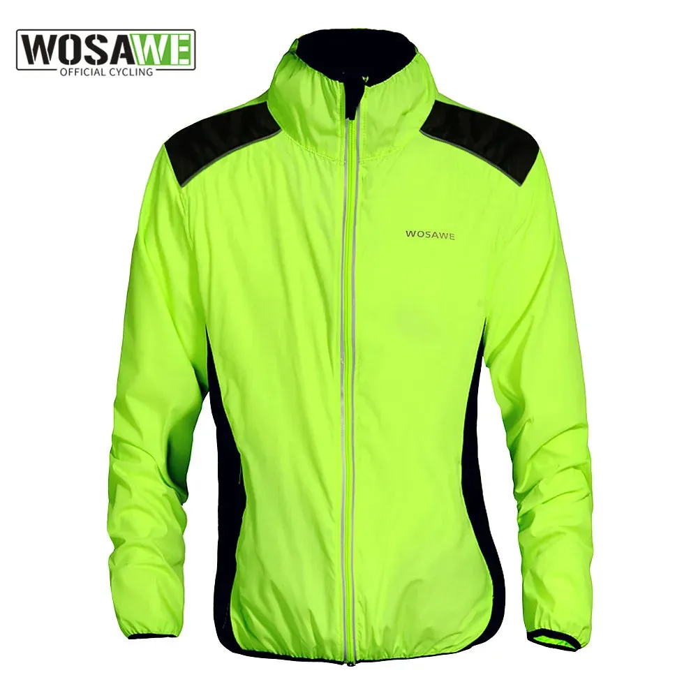 Cycling Jacket Reflective Motocross MTB Bicycle Bike Rain Coat Windproof Long Sleeved Jersey Sports Wear Green
