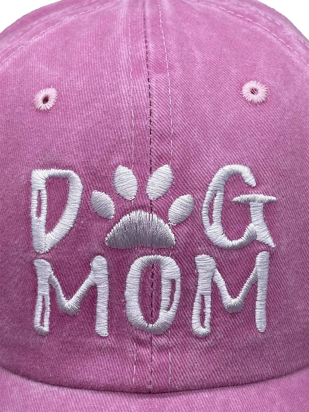 Dog Mom Ponytail Baseball Cap Messy Bun Vintage Washed Distressed Twill Plain Hat for Women