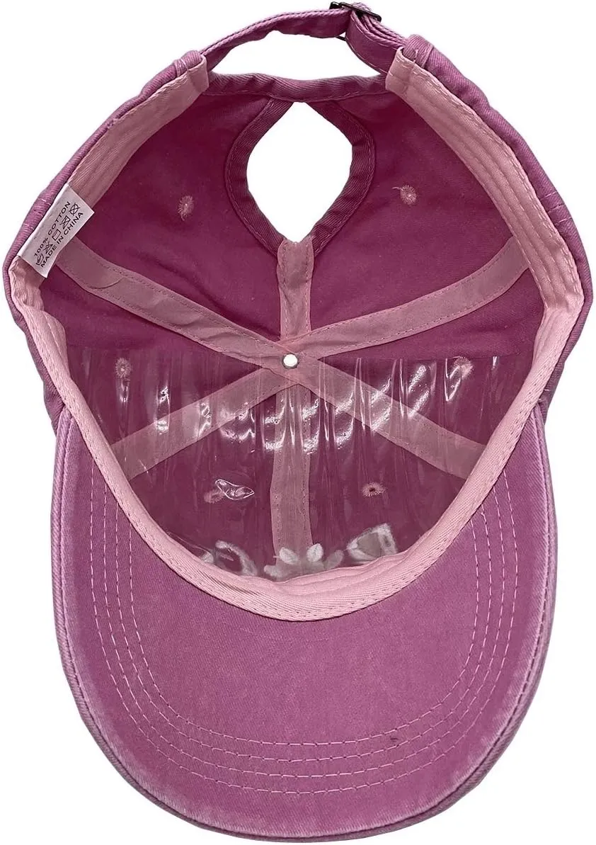 Dog Mom Ponytail Baseball Cap Messy Bun Vintage Washed Distressed Twill Plain Hat for Women