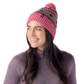 Fairisle Fleece Lined Beanie - Garden Pink