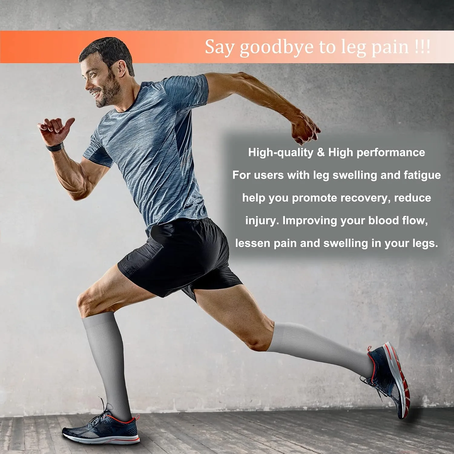 FEYHAY Copper Compression Socks (8 Pairs) 15-20 mmHg Circulation is Best Athletic & Daily for Men & Women, Running, Climbing