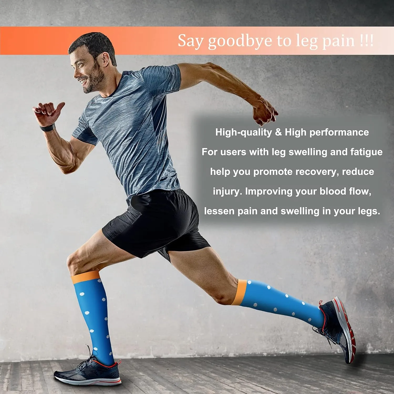 FEYHAY Copper Compression Socks (8 Pairs) 15-20 mmHg Circulation is Best Athletic & Daily for Men & Women, Running, Climbing
