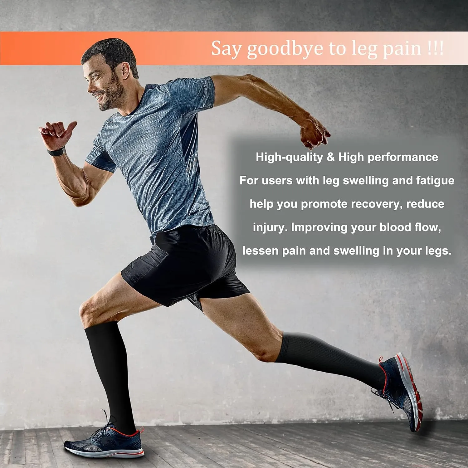 FEYHAY Copper Compression Socks (8 Pairs) 15-20 mmHg Circulation is Best Athletic & Daily for Men & Women, Running, Climbing