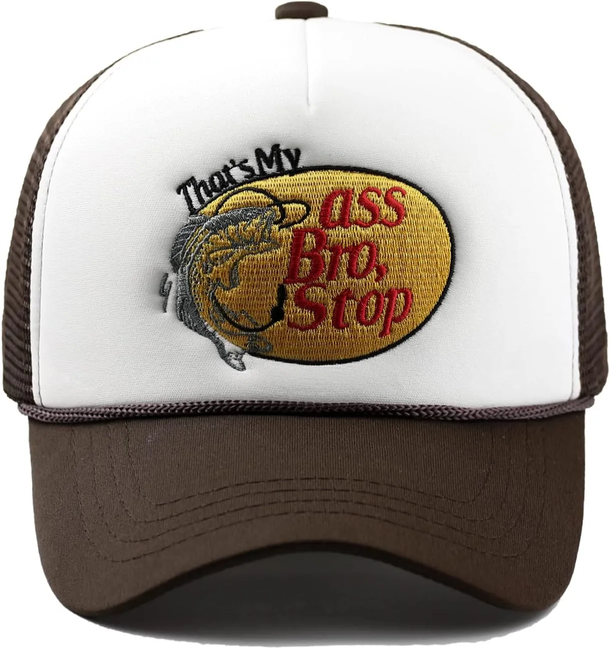 Fish with Hook Print Baseball Cap Trucker Mesh Hat Embroidered Snapback Hat