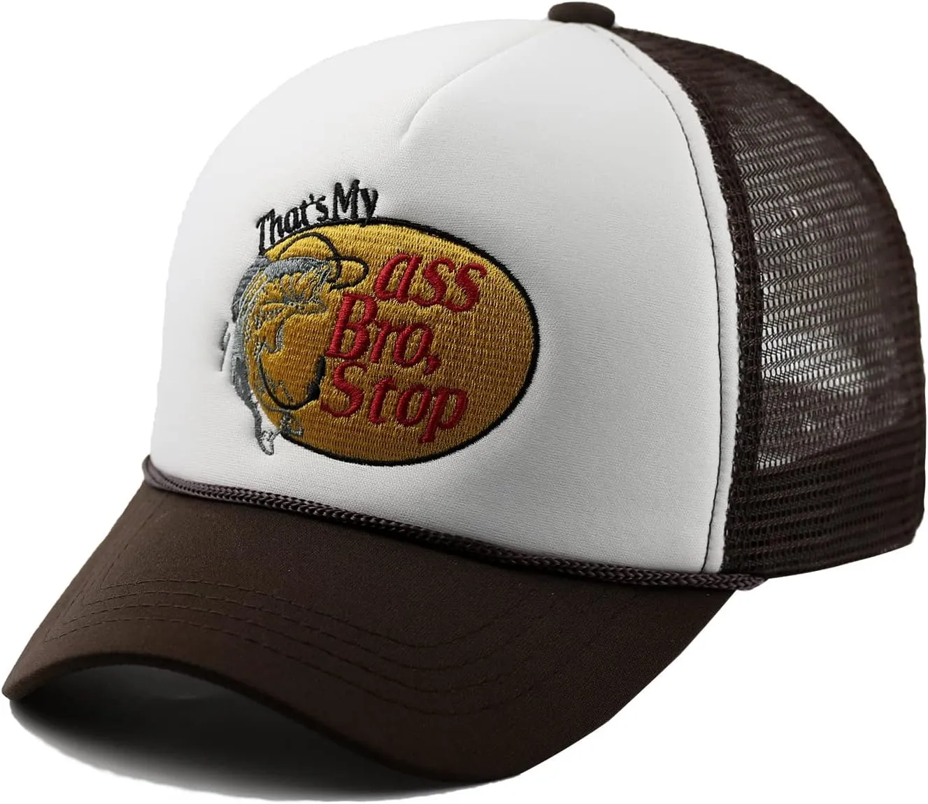 Fish with Hook Print Baseball Cap Trucker Mesh Hat Embroidered Snapback Hat