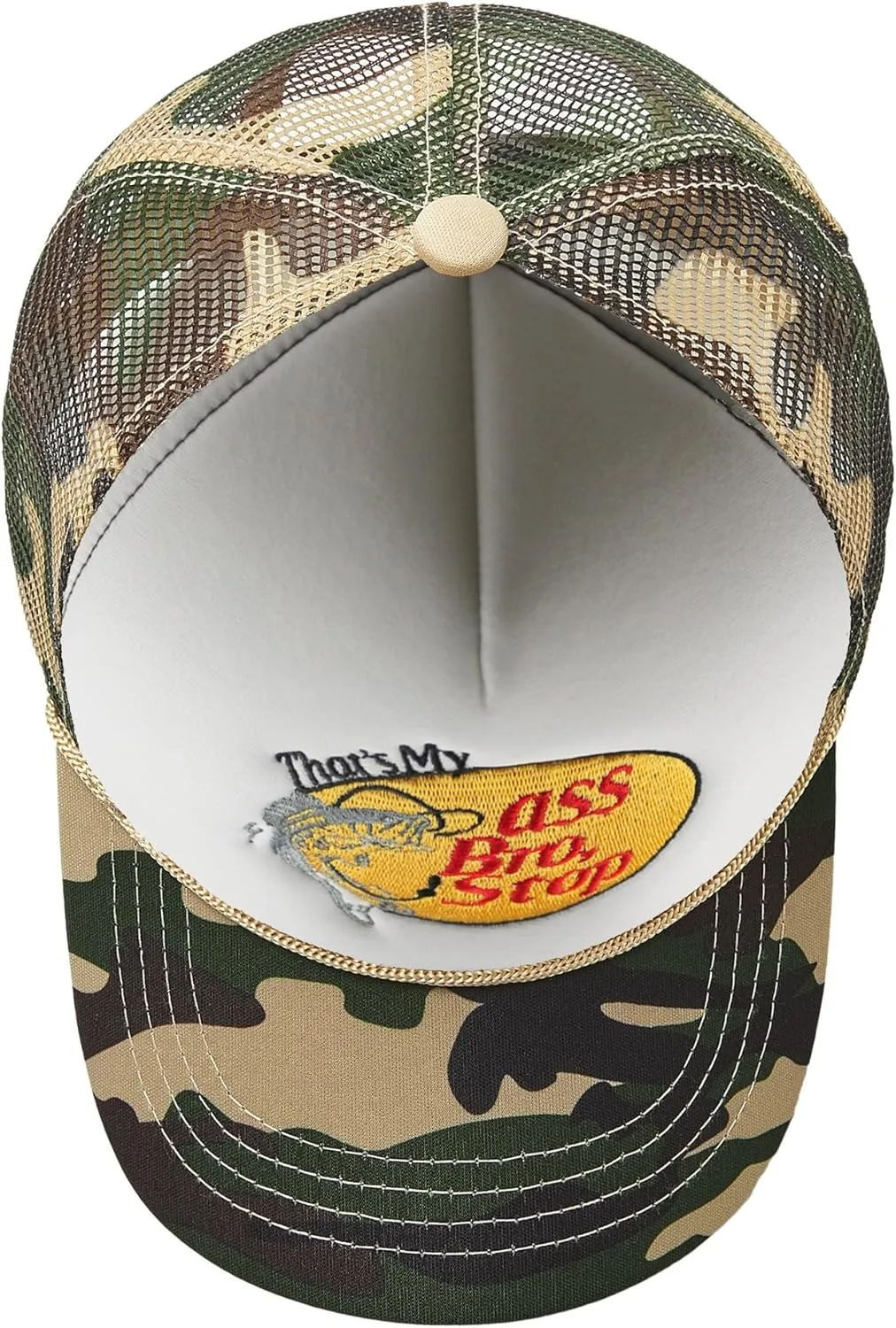 Fish with Hook Print Baseball Cap Trucker Mesh Hat Embroidered Snapback Hat