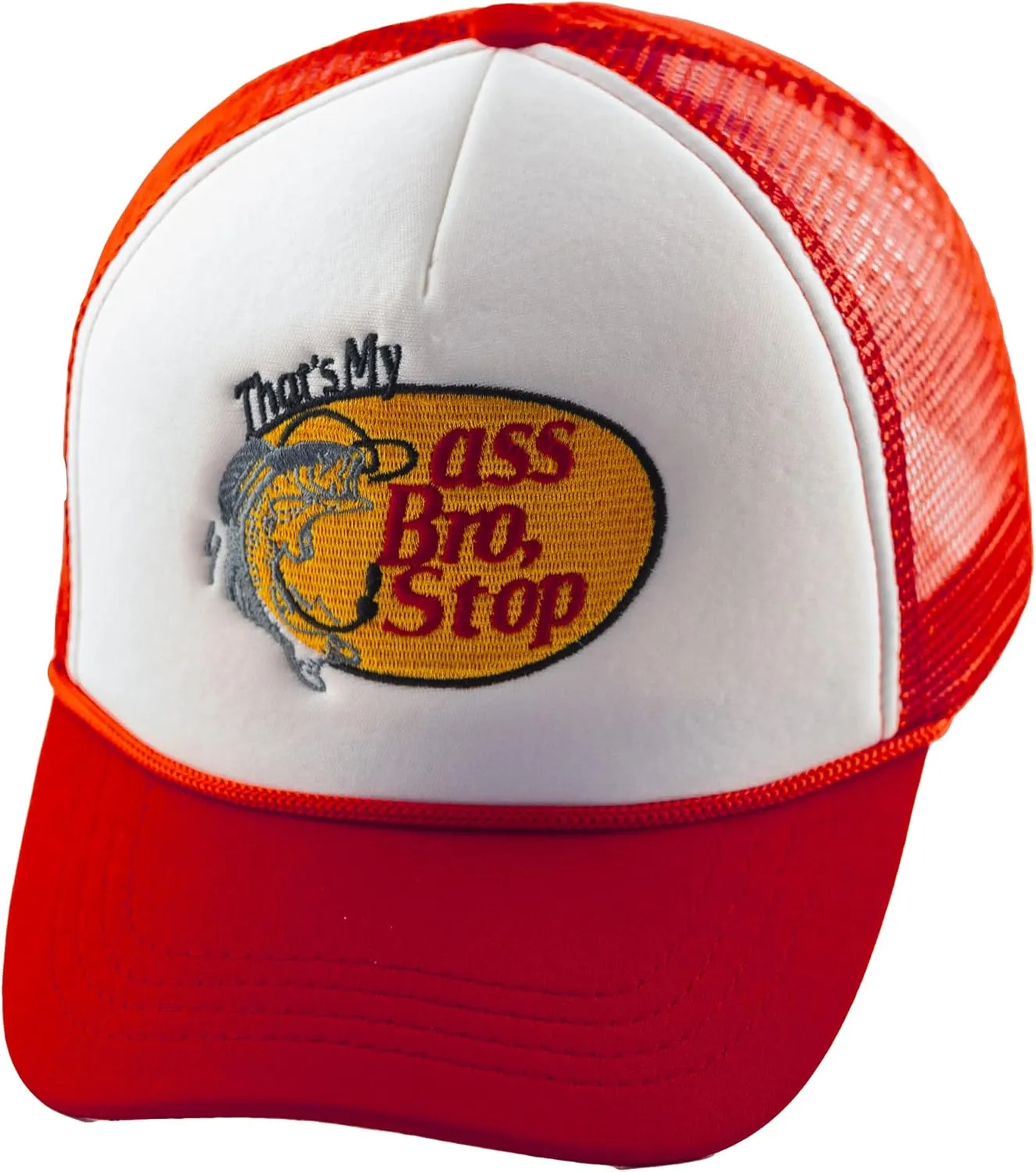 Fish with Hook Print Baseball Cap Trucker Mesh Hat Embroidered Snapback Hat