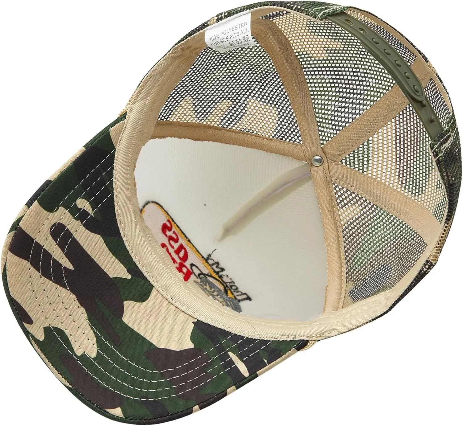 Fish with Hook Print Baseball Cap Trucker Mesh Hat Embroidered Snapback Hat