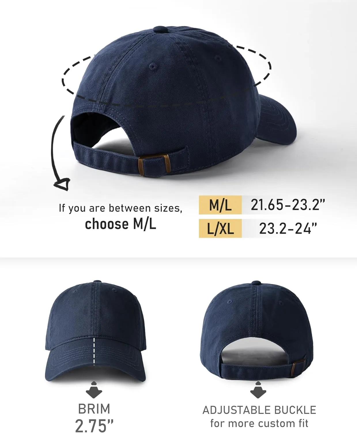 FURTALK Unisex Vintage Washed Unstructured Baseball Cap Washed Cotton Adjustable Dad Hat