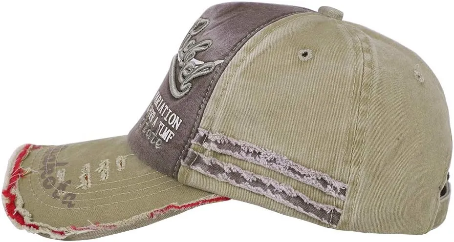 Ibluelover Washed Distressed Cotton Baseball Cap Unisex Adjustable Snapback Trucker Hat