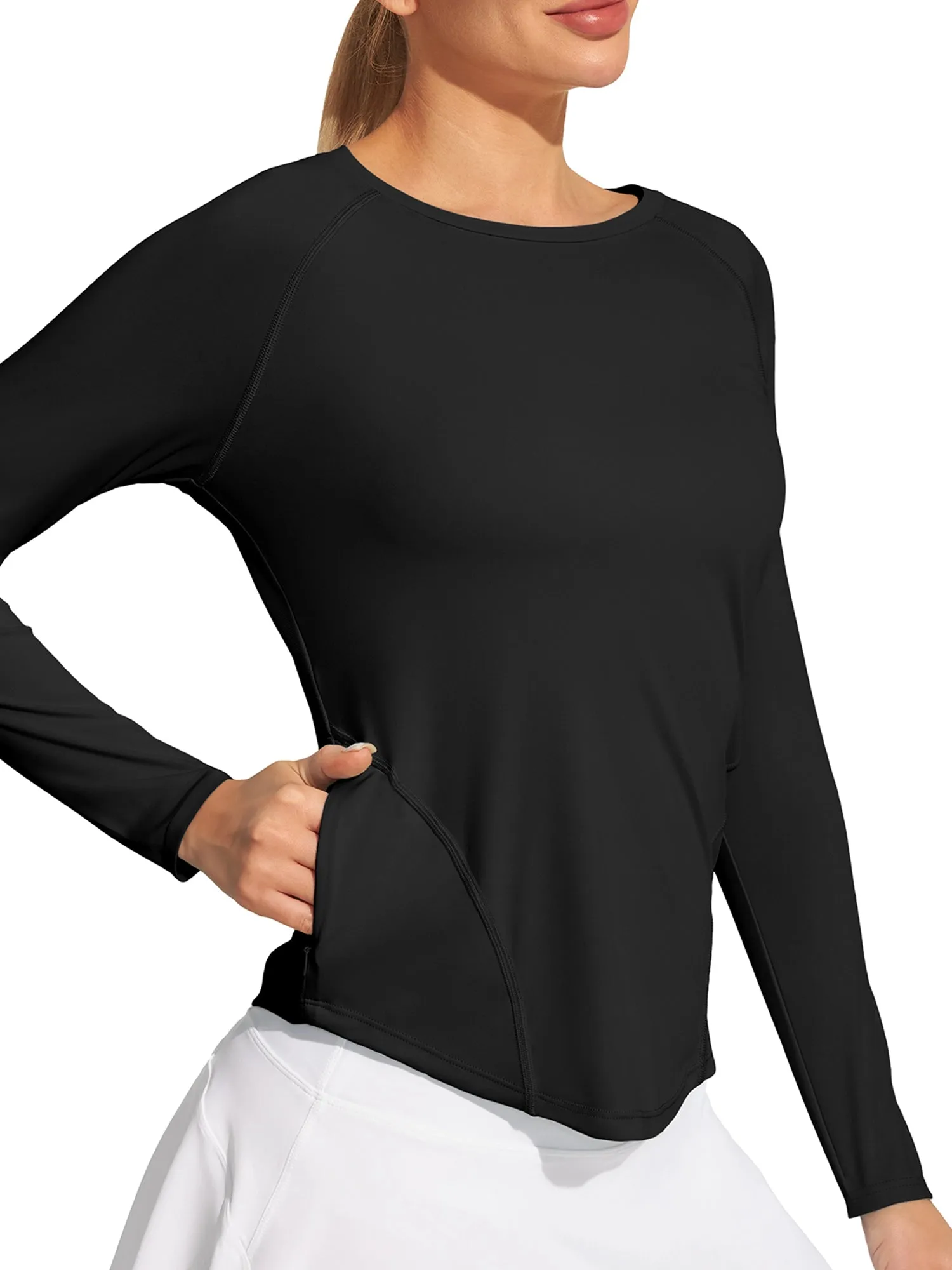 IUGA UPF 50  Long Sleeve Rash Guard With Pockets