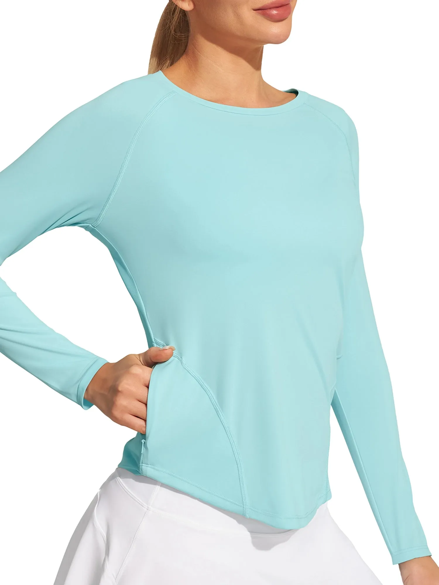 IUGA UPF 50  Long Sleeve Rash Guard With Pockets