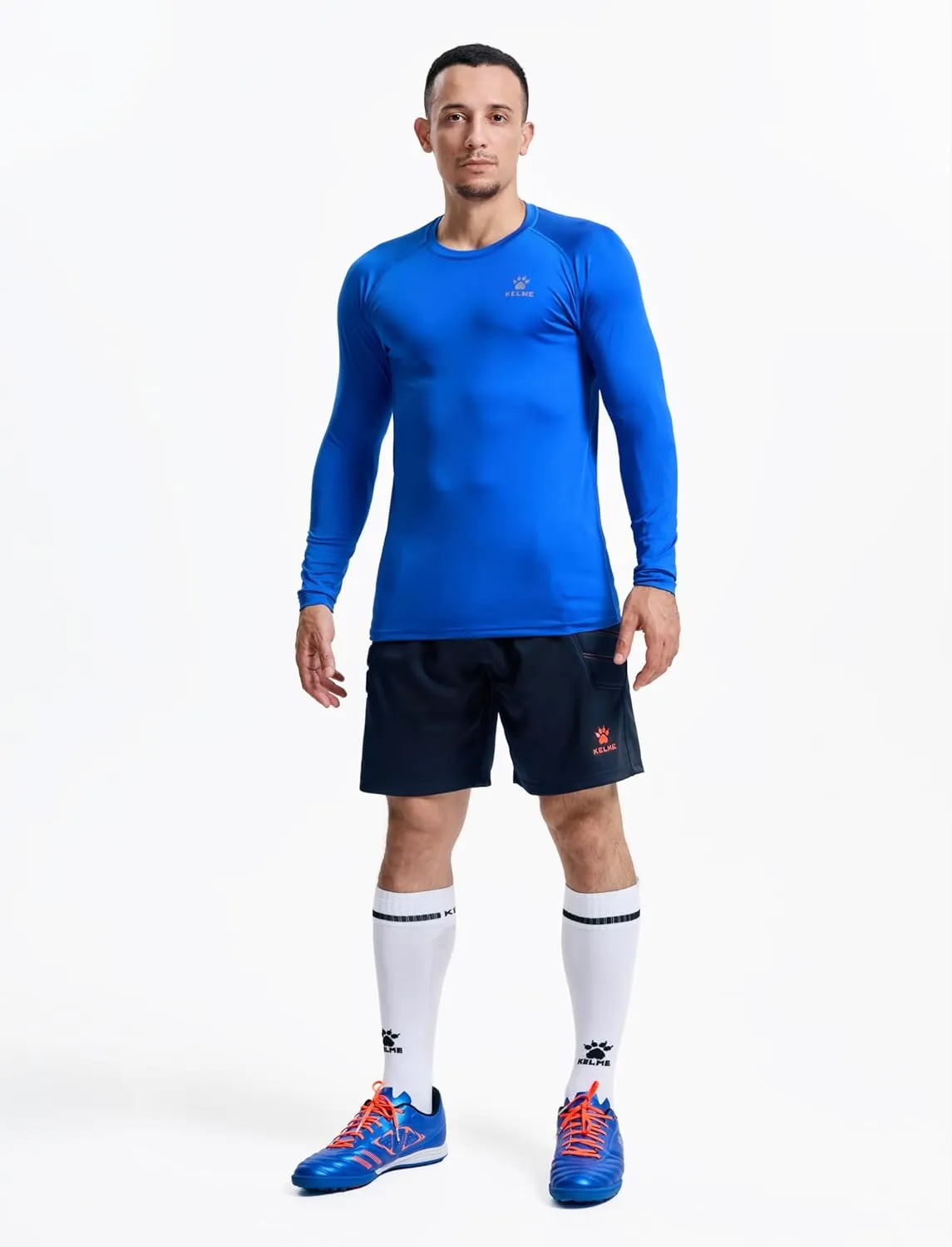 KELME Men's Long Sleeve Compression Shirt, Cool Dry Athletic Top Base Layers, Running Soccer Football Undershirt T-Shirt