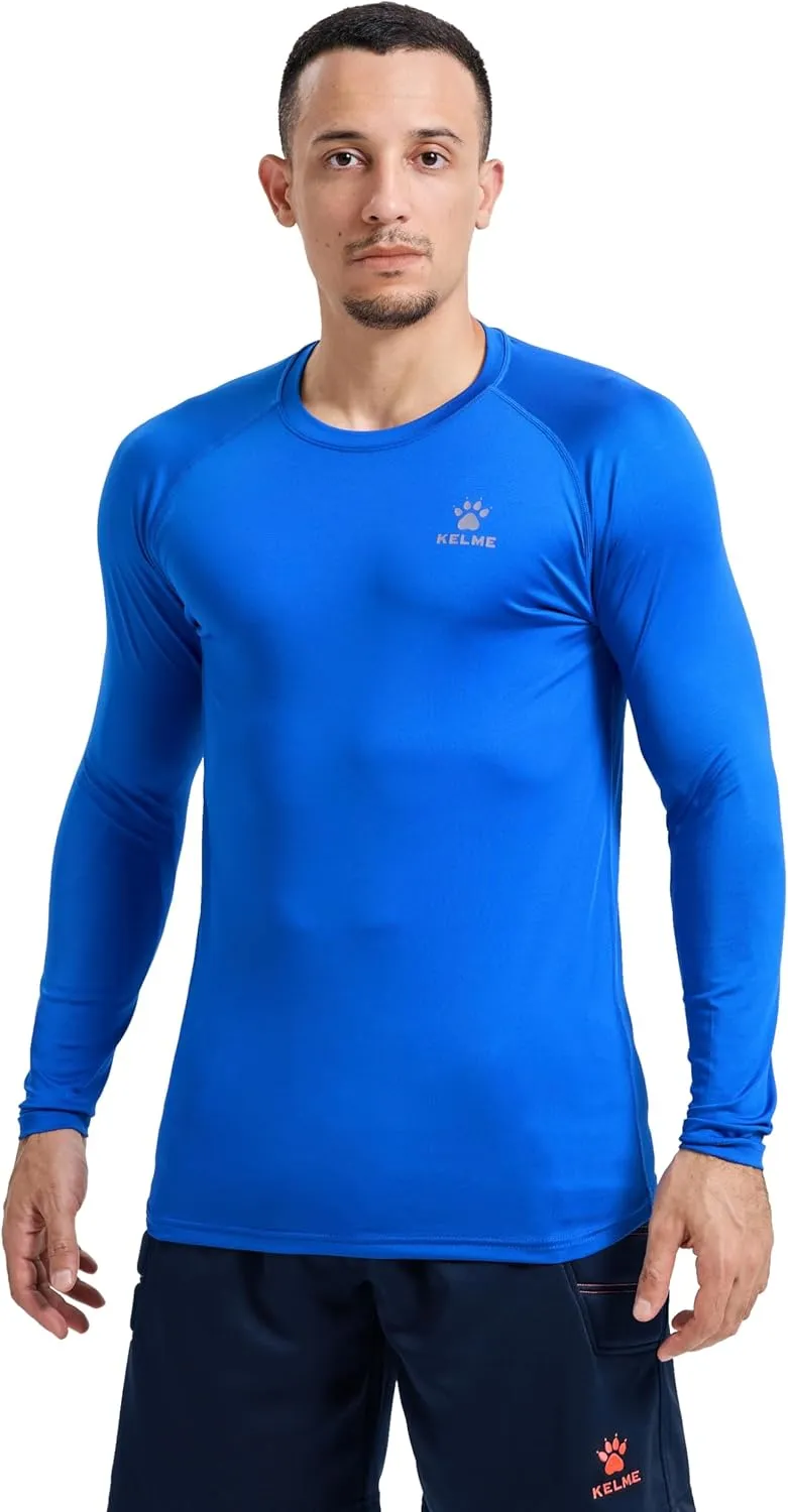 KELME Men's Long Sleeve Compression Shirt, Cool Dry Athletic Top Base Layers, Running Soccer Football Undershirt T-Shirt