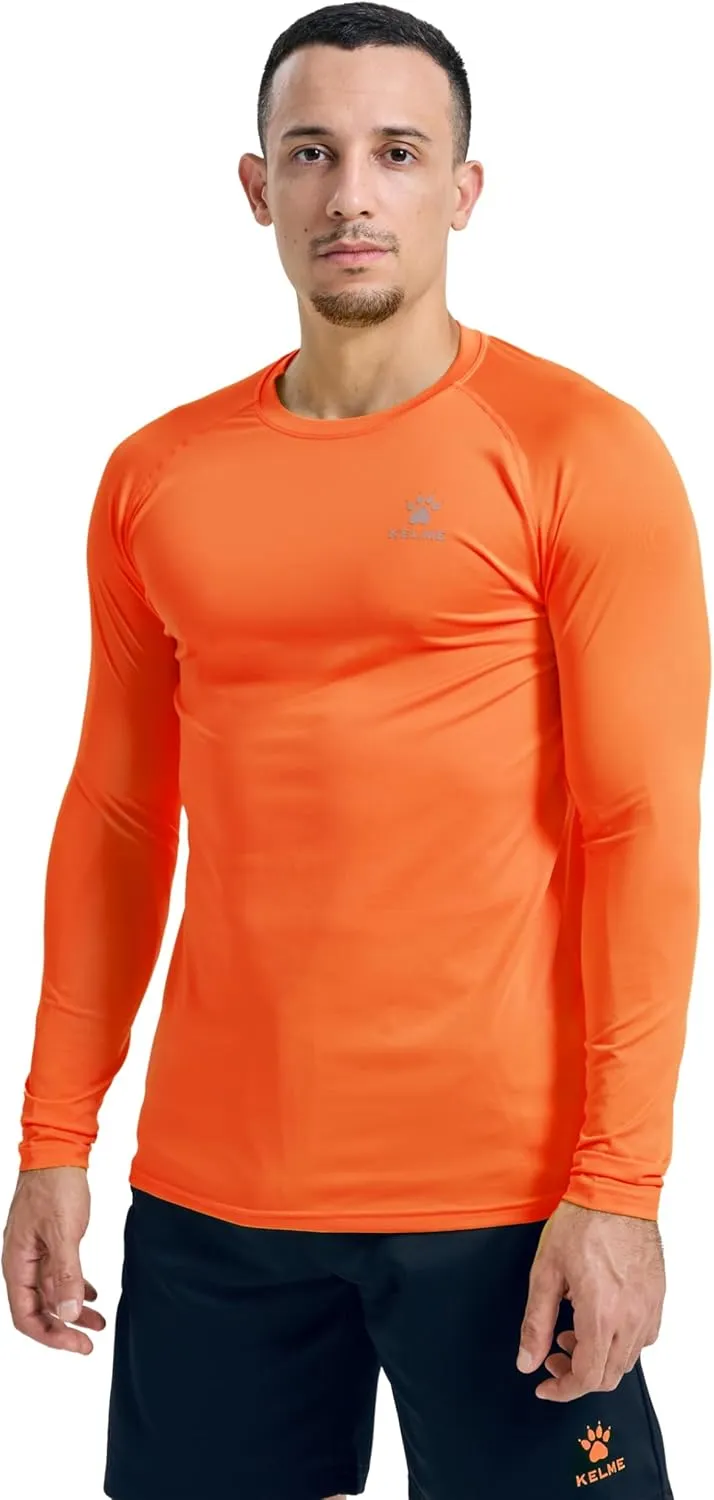 KELME Men's Long Sleeve Compression Shirt, Cool Dry Athletic Top Base Layers, Running Soccer Football Undershirt T-Shirt