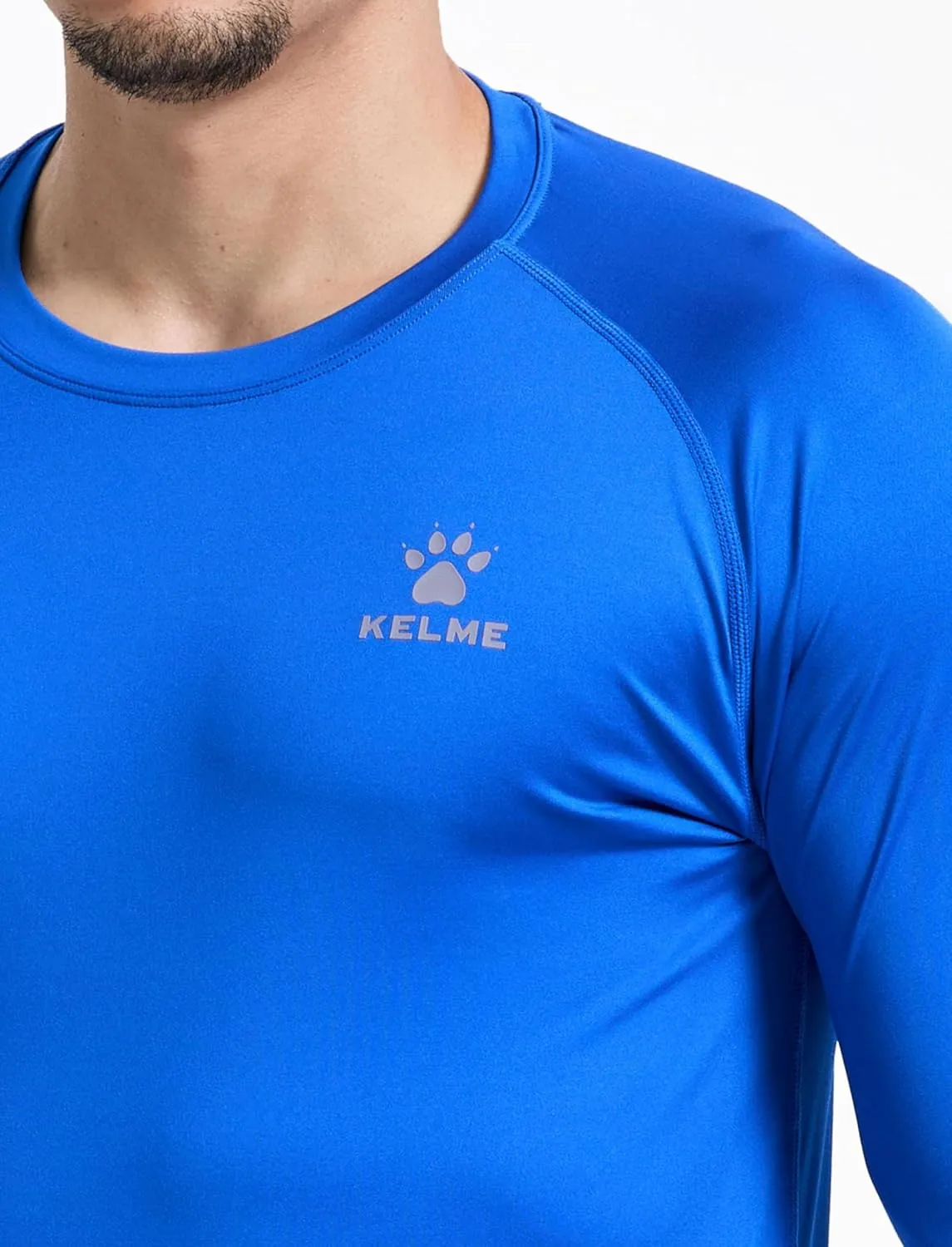 KELME Men's Long Sleeve Compression Shirt, Cool Dry Athletic Top Base Layers, Running Soccer Football Undershirt T-Shirt