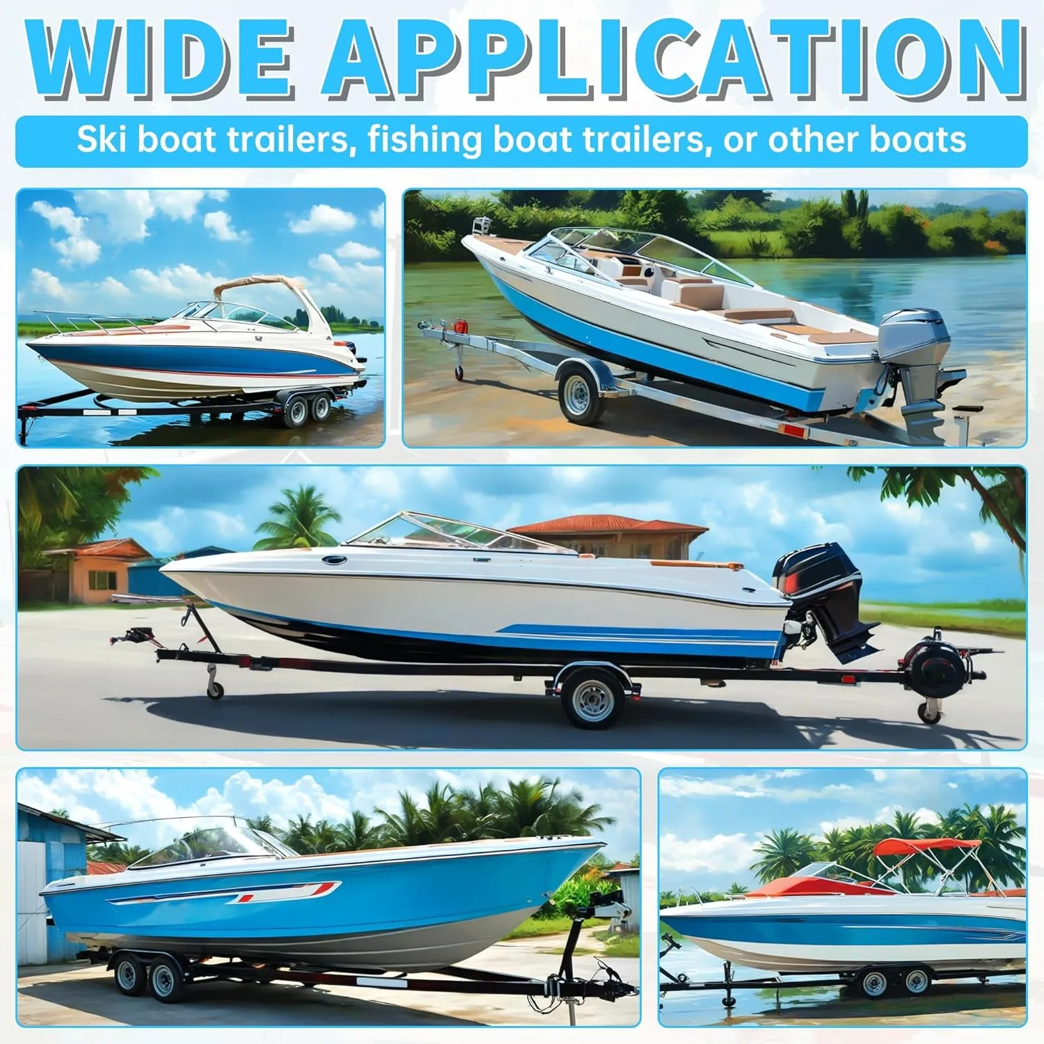 Kojem Boat Trailer Guide Poles for Ski Boat, Fishing Boat, Sailboat, Kayak, Canoe (Size and Color Selected)