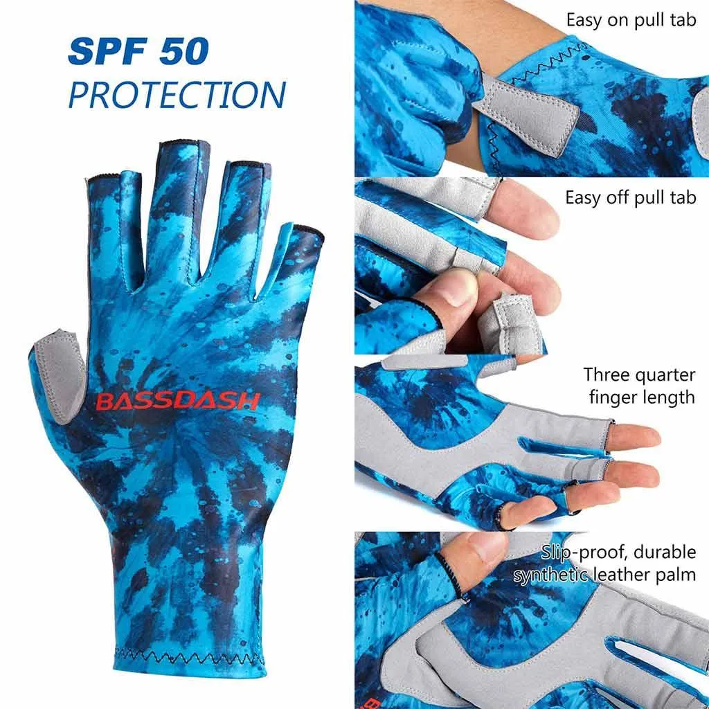 Men's Altimate UPF 50  Sun Protection Fingerless Fishing Gloves