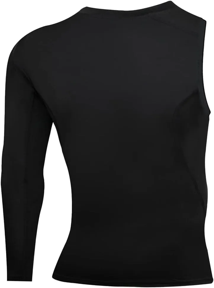Men's Athletic Single Sleeve One Arm 1/2 Compression Shirt Sports Tight Base Layer Workout Underwear Active