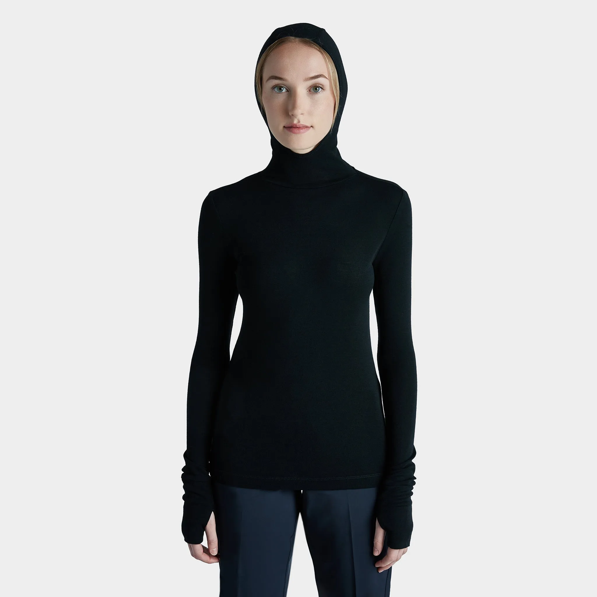 Merino Rib Hooded Shirt