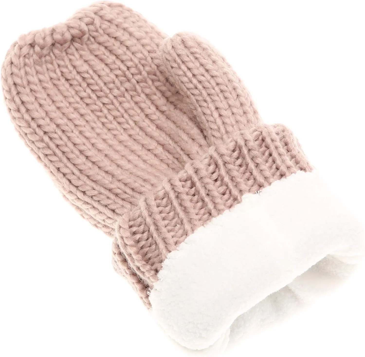 MIRMARU Womens Warm Winter Gloves Cozy Soft Cable Knit Mittens with Fleece Lining