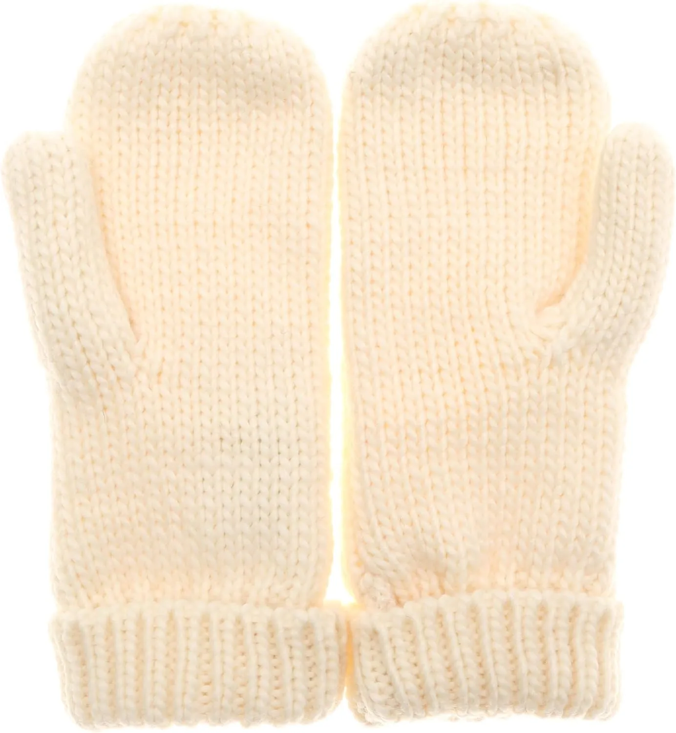 MIRMARU Womens Warm Winter Gloves Cozy Soft Cable Knit Mittens with Fleece Lining