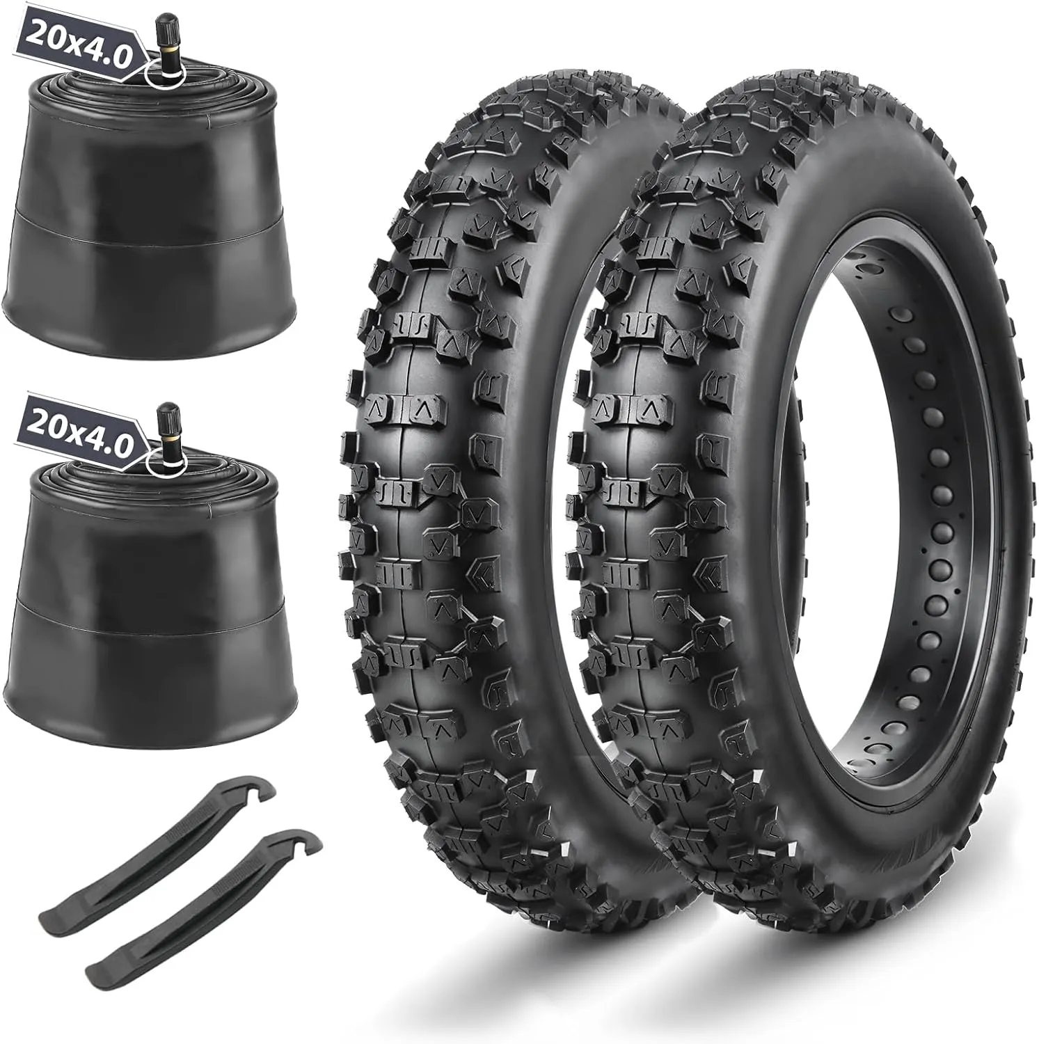 MOHEGIA Ebike Fat Tire: 20 x 4.0 Inch E-Bike Mountain Bicycle Tire Replacement,High-Performance Puncture-Resistant and All-Terrain Folding Electric MTB Tire with Offroad or Trail Riding