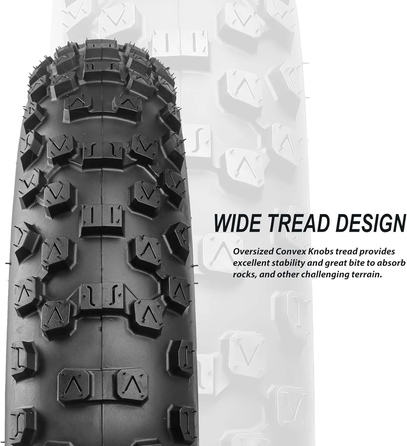 MOHEGIA Ebike Fat Tire: 20 x 4.0 Inch E-Bike Mountain Bicycle Tire Replacement,High-Performance Puncture-Resistant and All-Terrain Folding Electric MTB Tire with Offroad or Trail Riding