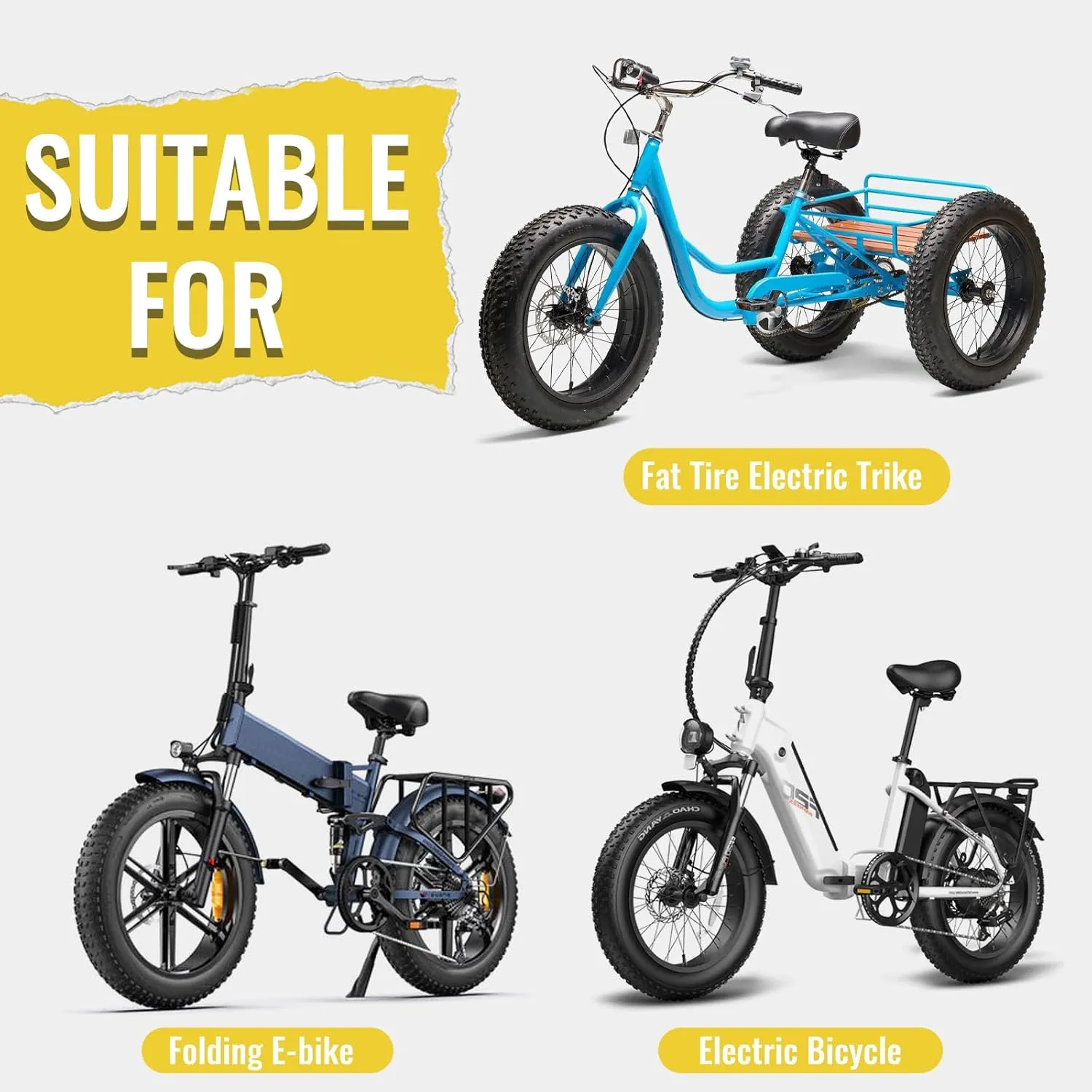 MOHEGIA Ebike Fat Tire: 20 x 4.0 Inch E-Bike Mountain Bicycle Tire Replacement,High-Performance Puncture-Resistant and All-Terrain Folding Electric MTB Tire with Offroad or Trail Riding