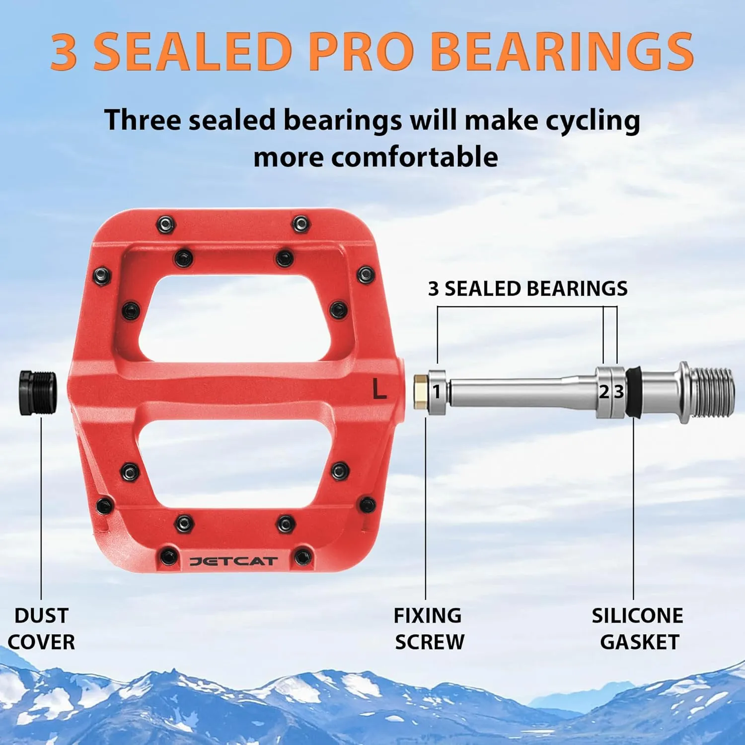 Mountain Bike Pedals Flat - MTB Pedals Flat, Bicycle Pedals for BMX/MTN/Road/Gravel/EBike, BMX Pedals, Platform Pedals, Adults & Kids Bike Replacement Upgrades Parts 9/16