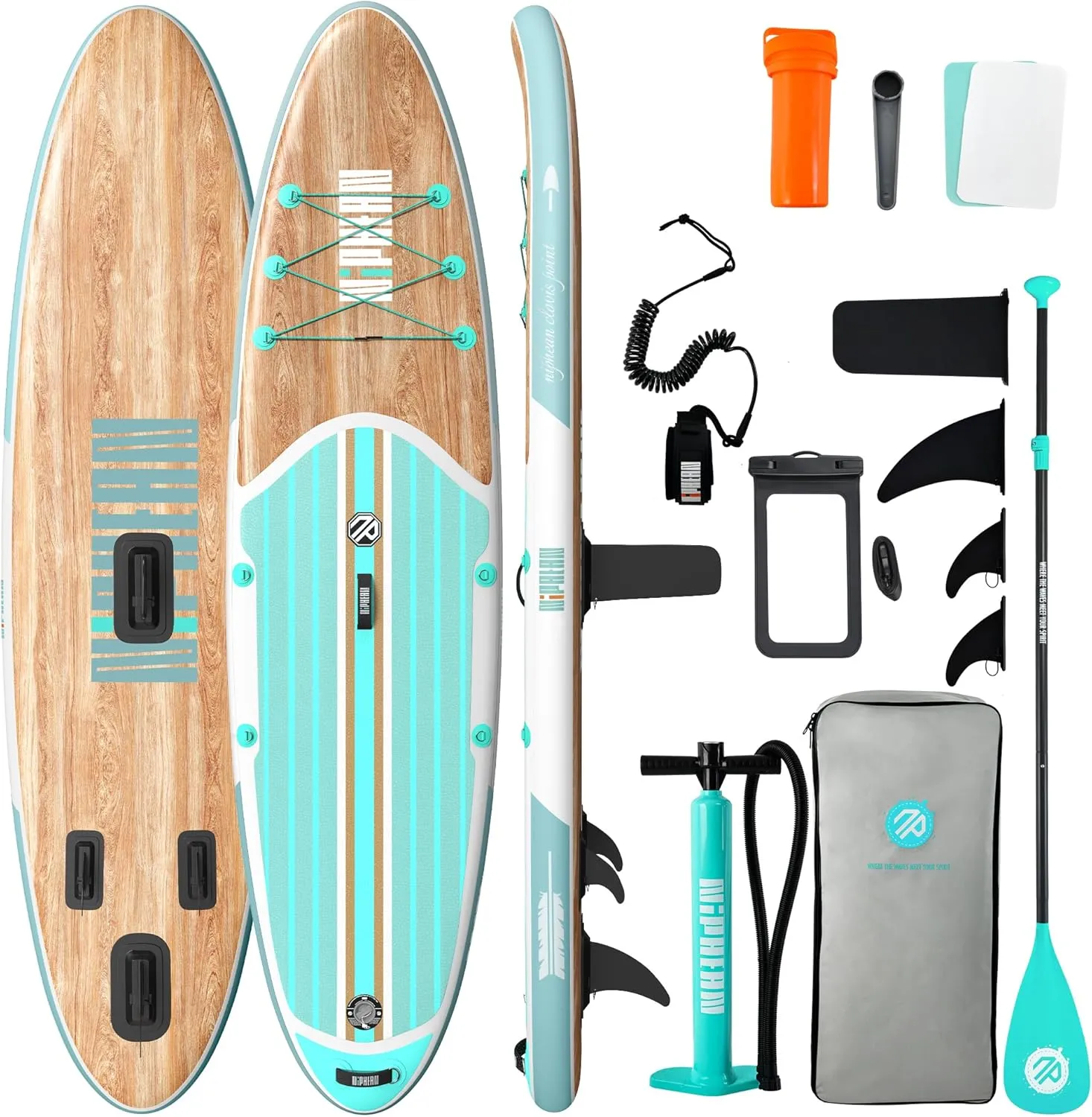 Niphean Inflatable Stand Up Paddle Board with SUP Accessories, Anti-Slip EVA Deck, 106 Inflatable Paddle Boards for Adults & Youth of All Skill Levels