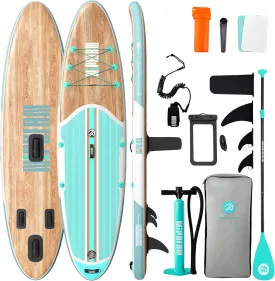 Niphean Inflatable Stand Up Paddle Board with SUP Accessories, Anti-Slip EVA Deck, 106 Inflatable Paddle Boards for Adults & Youth of All Skill Levels