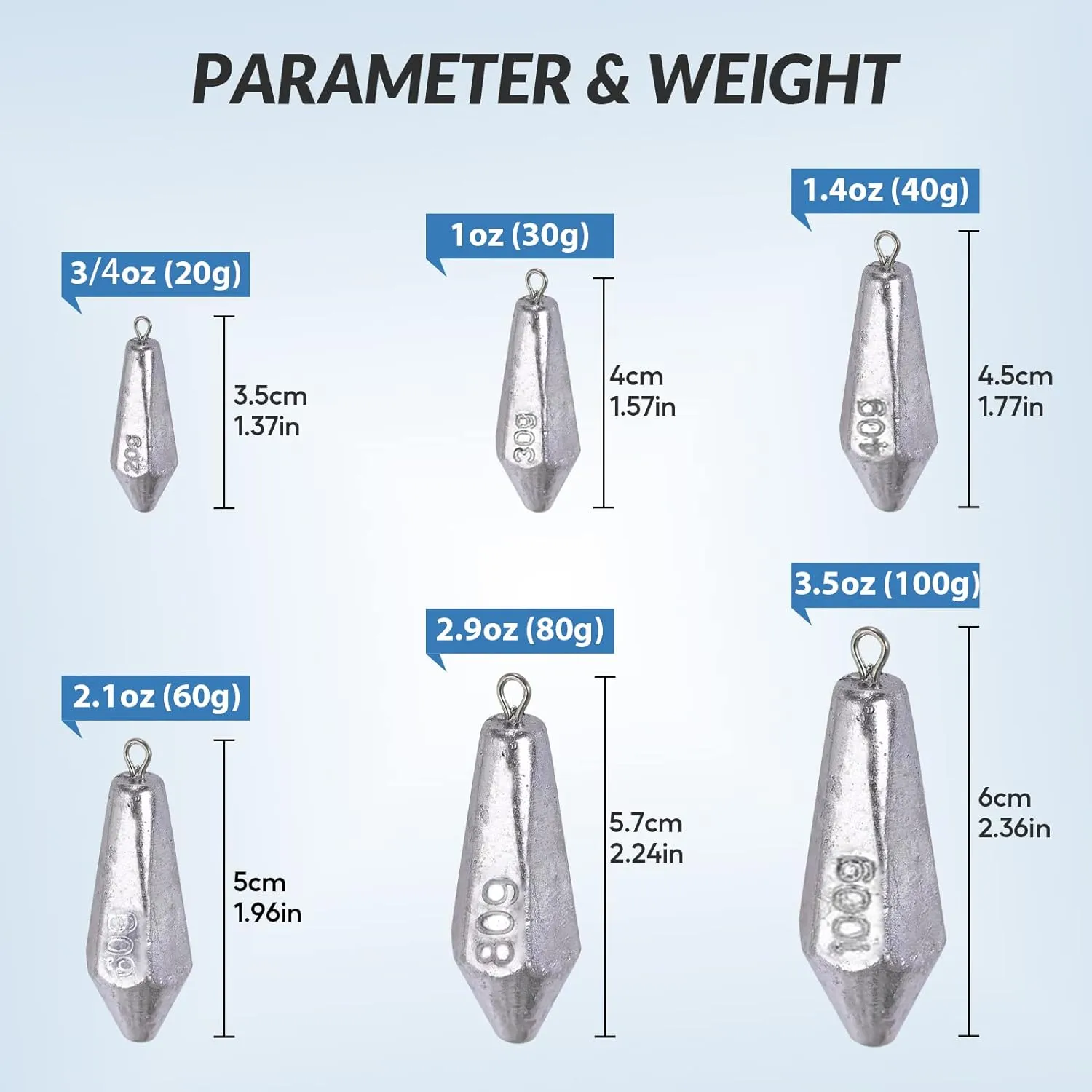 QualyQualy Drop Shot Fishing Weights Kit - Saltwater Sinker Casting Lead