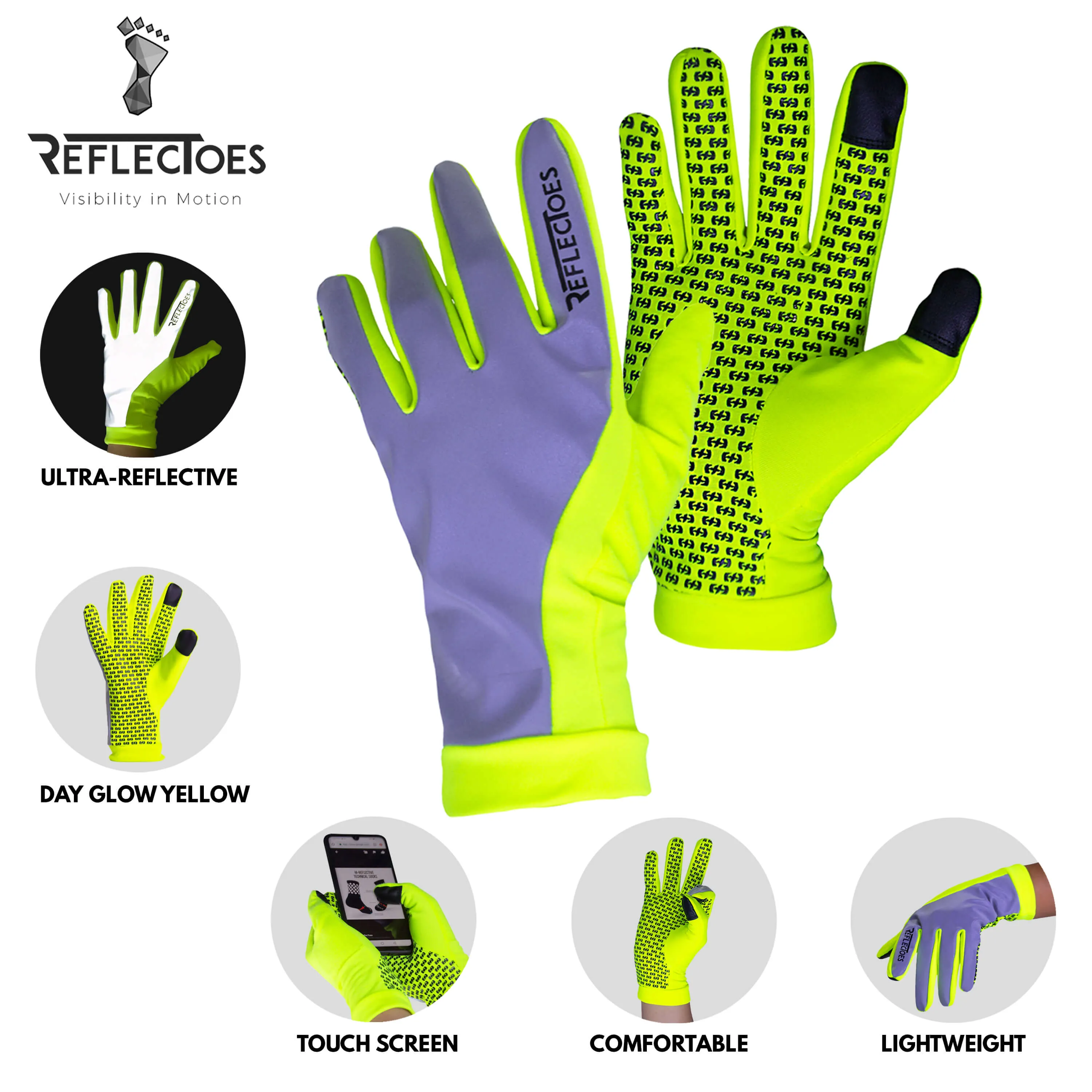 Reflectoes Reflective Running Gloves